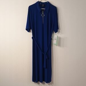 MSK Royal Blue Midi Dress with Belt
